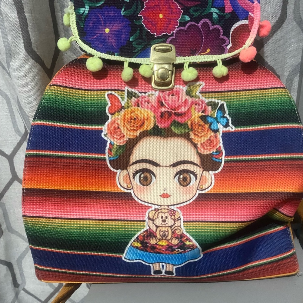 Adorable musturd / multi color Frida one strap backpack multi wear